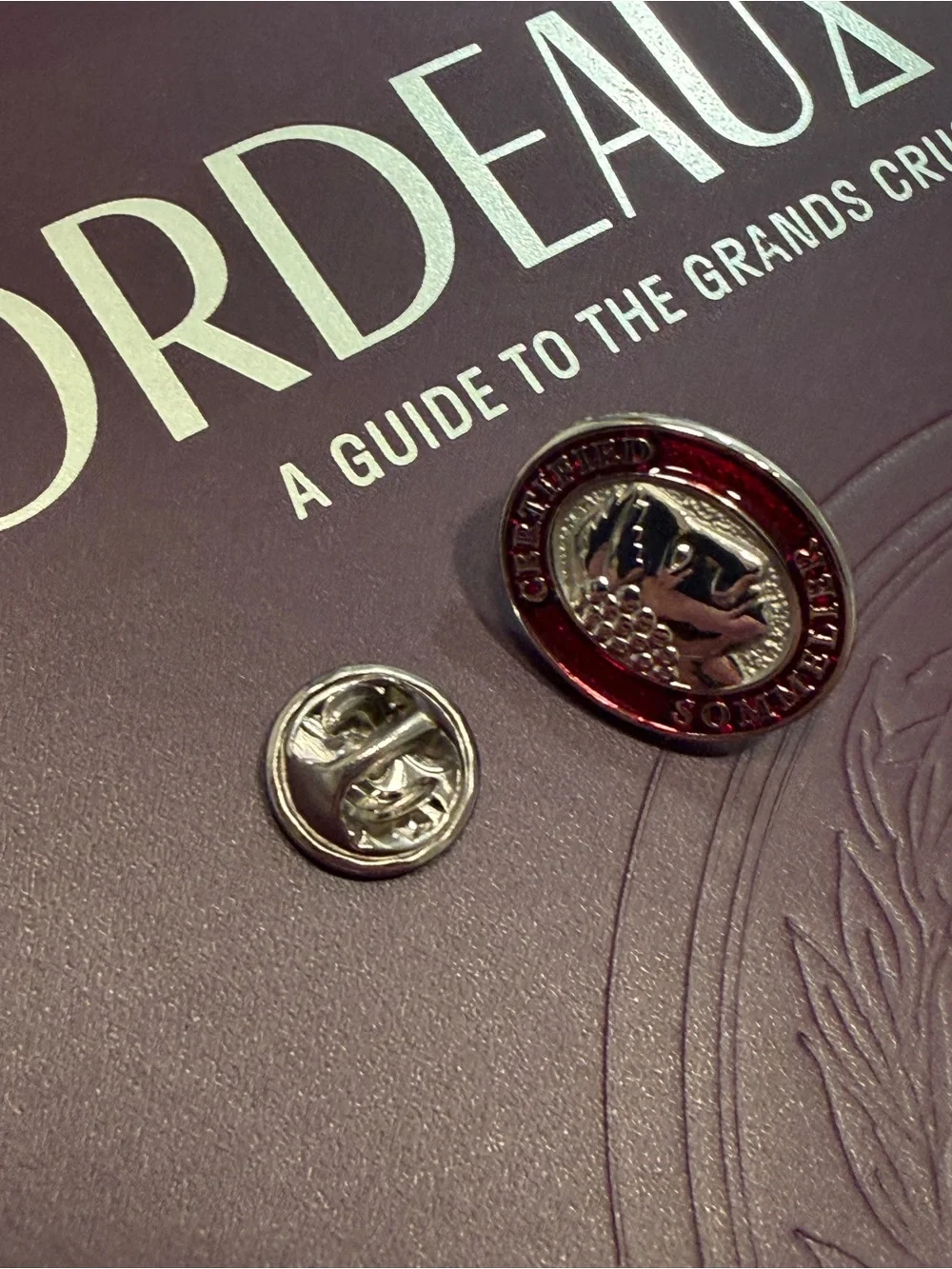 Certified Sommelier Enamel Lapel Pin - Red and Silver